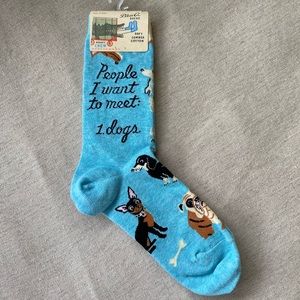 Blue Q dog crew socks